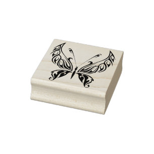 tribal butterfly abstract art stamp