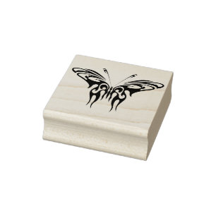 tribal butterfly abstract art stamp