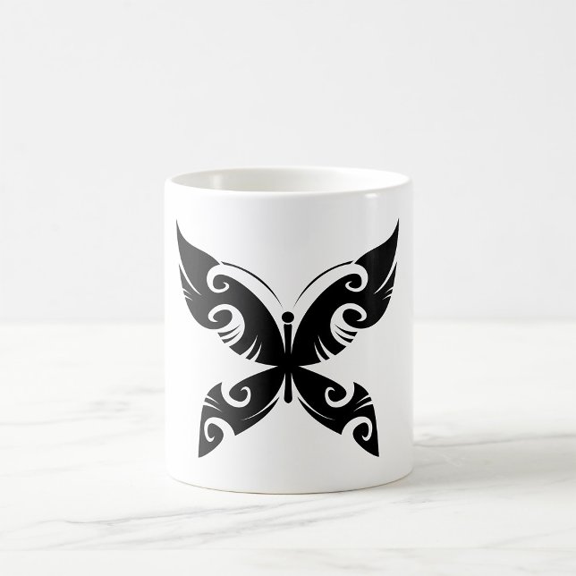 Tribal Butterfly Tattoo Bold Black Ink Style  Coffee Mug (Creator Uploaded)