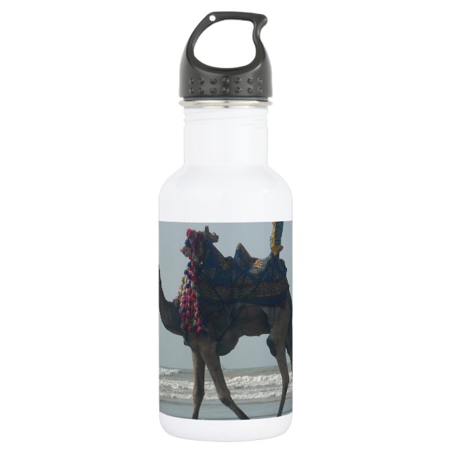 Tribal Camel Ride: Morning Tide Sands & Sea 532 Ml Water Bottle (Front)