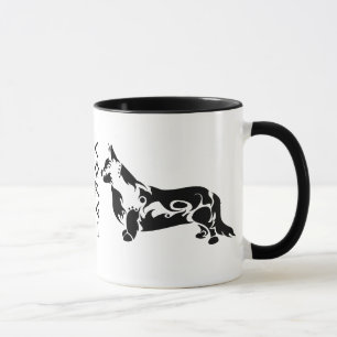 Tribal Cardigan Welsh Corgi Art Mug
