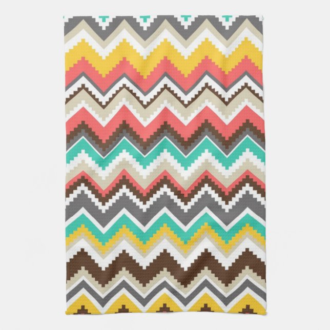 Tribal Chevron Tea Towel (Vertical)