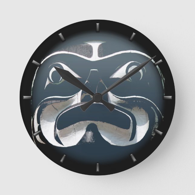 Tribal Clock Custom First Nation Art Wall Clock (Front)