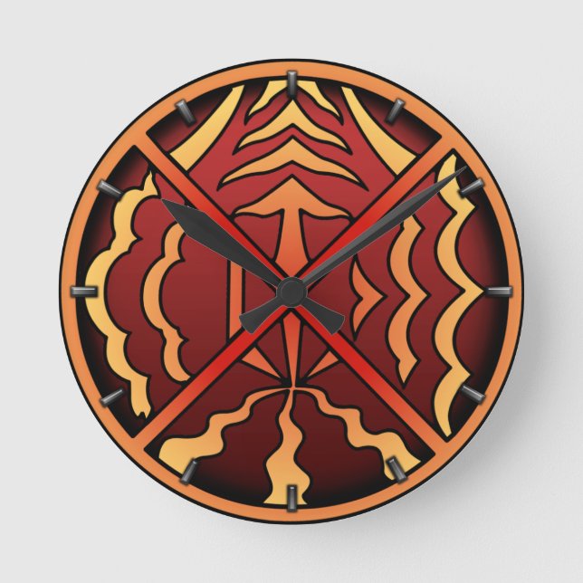 Tribal Clock Modern Native Art Wall Clocks Decor (Front)