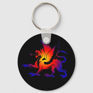 Tribal Colour Dragon Keychain II