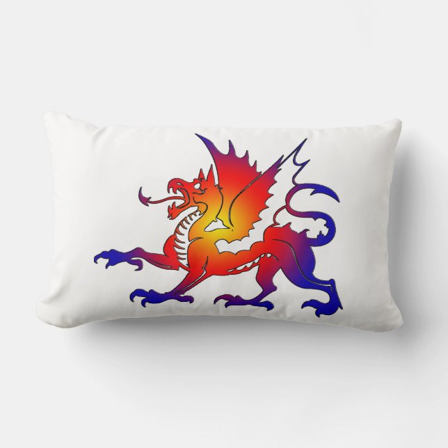 Tribal Colour Dragon Pillow (Front)
