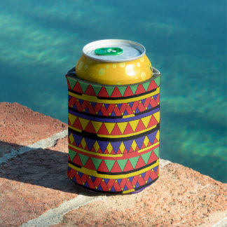 Tribal Colourful Ethnic Geometric African Can Cooler