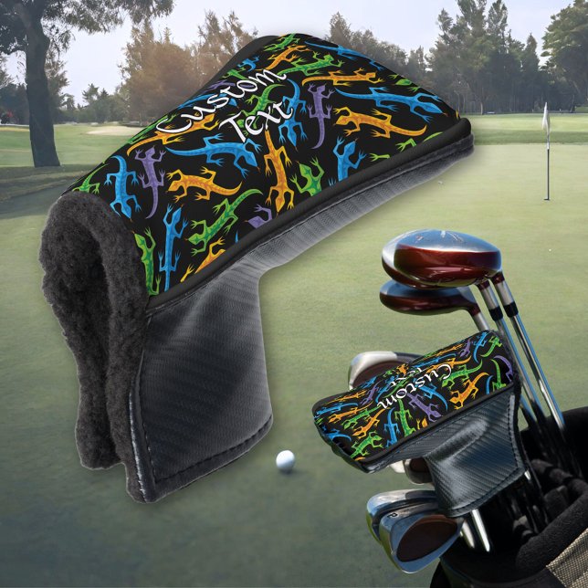 Tribal Colourful Lizards Pattern Golf Head Cover (Creator Uploaded)