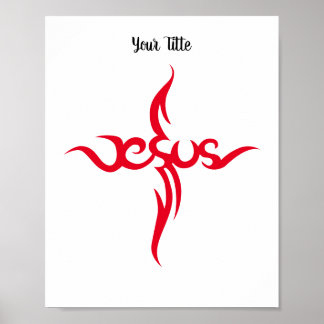 Tribal Cross Of Jesus Poster