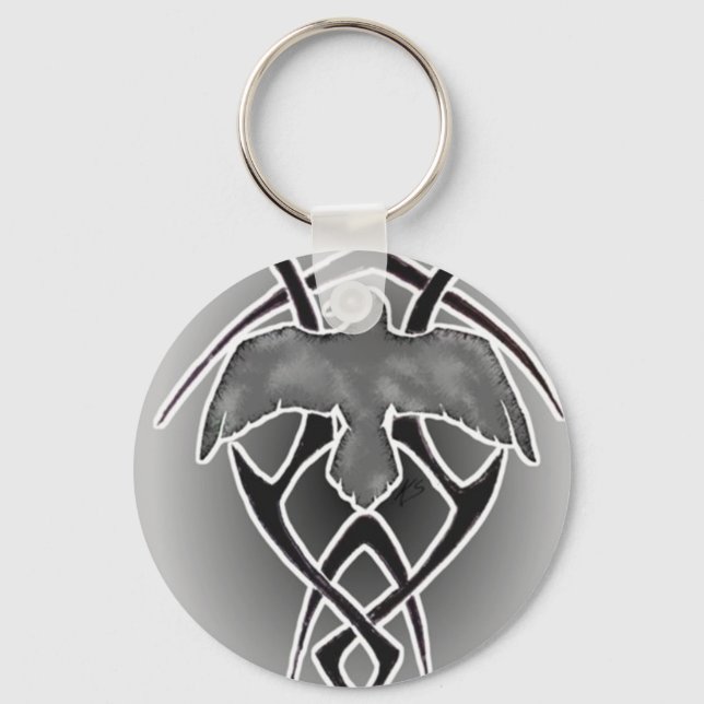tribal crow key ring (Front)