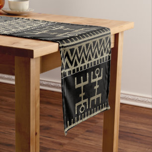Tribal Dance Graphic Pattern Short Table Runner