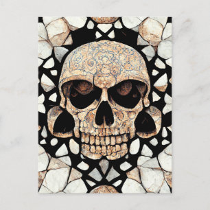Tribal Decorative Ornament   Mayan Skull Art Postcard