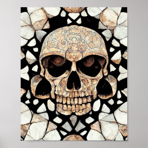 Tribal Decorative Ornament Mayan Skull Art Poster