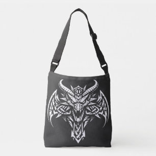 Tribal Demon Head Graphic by BurnsInHell Crossbody Bag