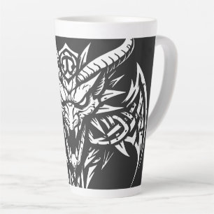    Tribal Demon Head Graphic by BurnsInHell Latte Mug