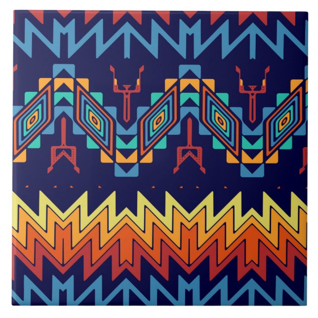 Tribal design abstract design ceramic tile (Front)