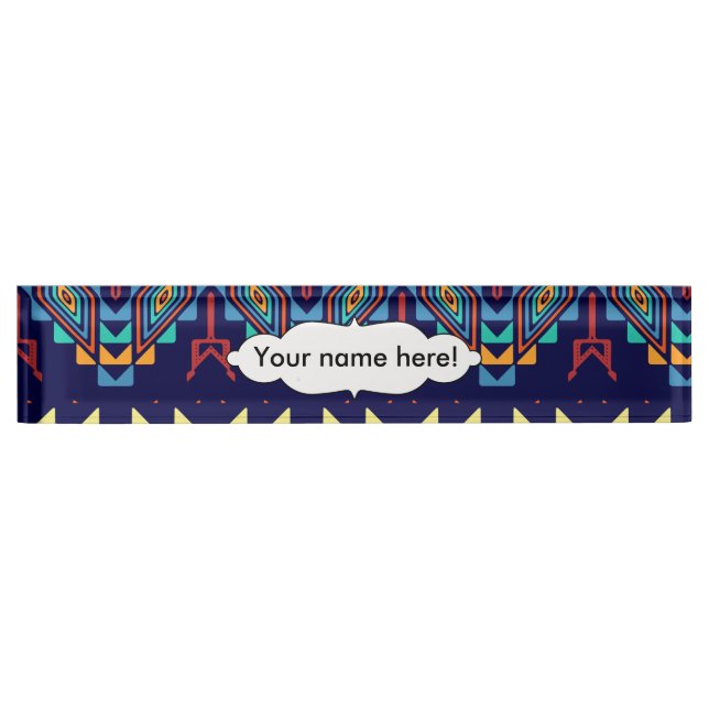 Tribal design abstract design nameplate (Front)