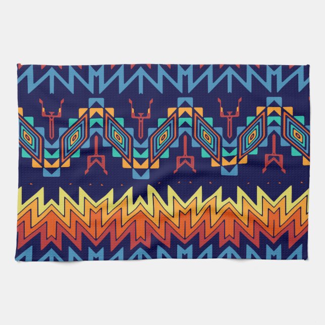 Tribal design abstract design tea towel (Horizontal)
