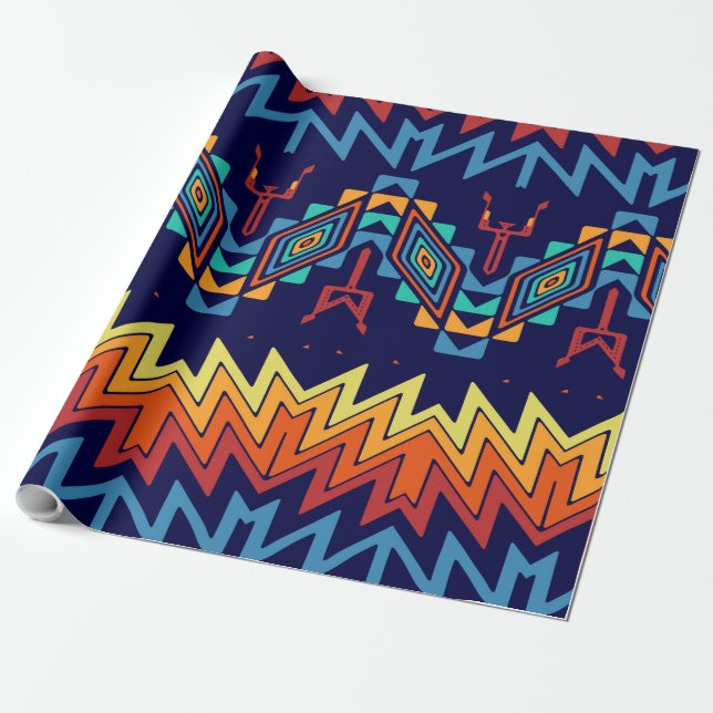 Tribal design abstract design wrapping paper (Unrolled)