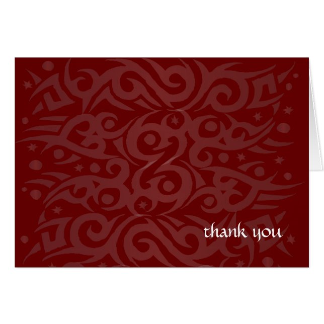TRIBAL DESIGN Bar Bat Mitzvah Thank-You Card (Front Horizontal)