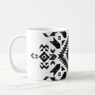 Tribal Design: Black White Hand-Drawn Coffee Mug