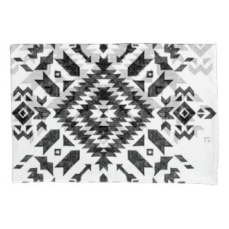Tribal Design: Black White Hand-Drawn Pillowcase