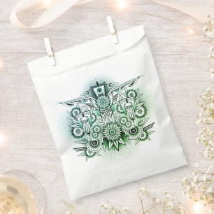 Tribal Design Green Tint Favour Bag