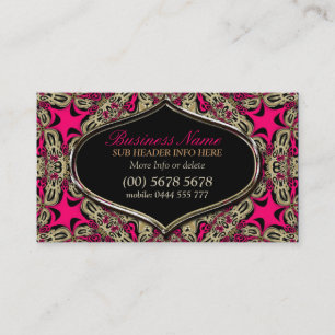 Tribal Diva Hot Pink Black & Gold Business Card