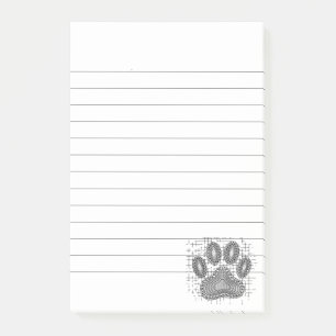 Tribal Dog Paw Print On Distressed Background Post-it Notes
