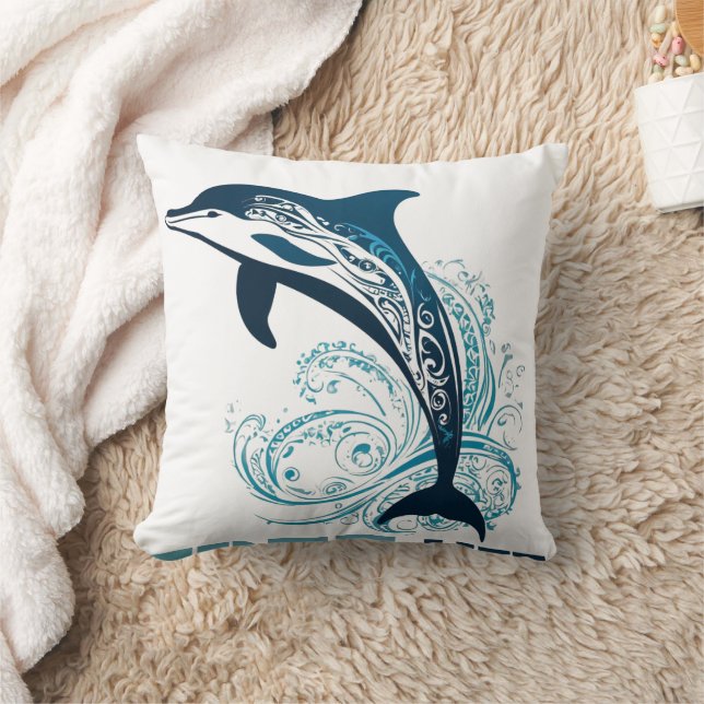 Tribal Dolphin Print Cushion (Blanket)