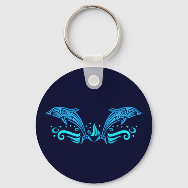 Tribal Dolphins keychain (Front)