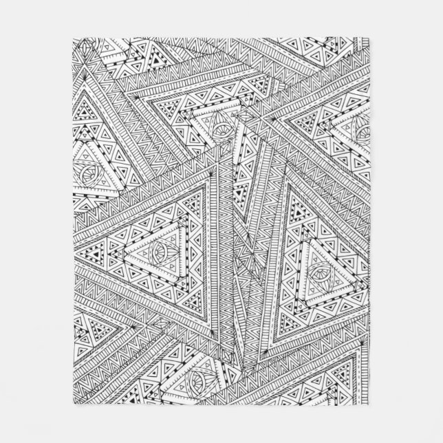 Tribal Doodle 2 Fleece Blanket (Front)