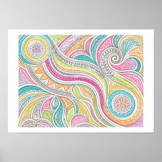 Tribal doodle art poster