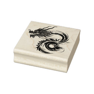 tribal dragon art stamp