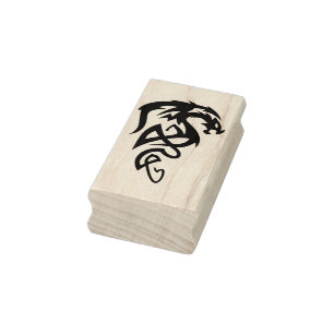 tribal dragon art stamp