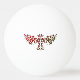 Tribal Dragon Bird Tattoo Red Ping Pong Ball
