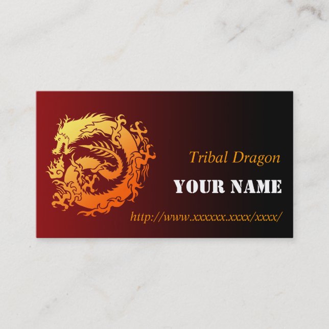 Tribal dragon business card (Front)