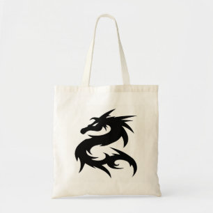 Tribal Dragon Silhouette Tote Bag