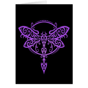 Tribal Dragonfly, Purple and Black