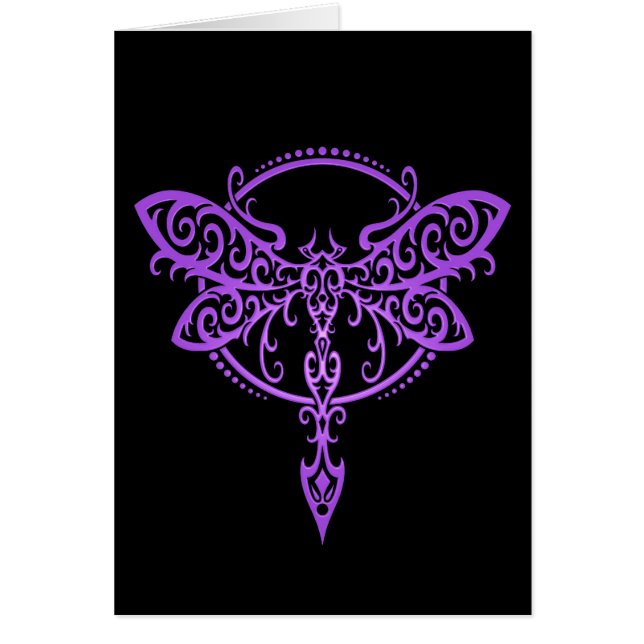 Tribal Dragonfly, Purple and Black (Front)