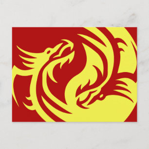 Tribal Dragons Yin Yang (Customise it!) Postcard