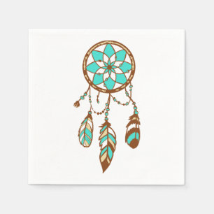 Tribal Dream Catcher Native American Wedding Party Napkin