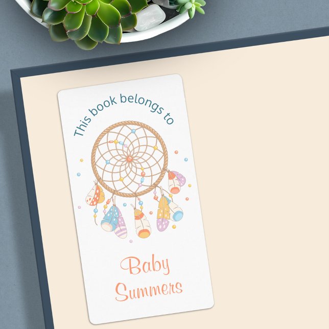 Tribal Dreamcatcher Boho Baby Bookplate (Creator Uploaded)