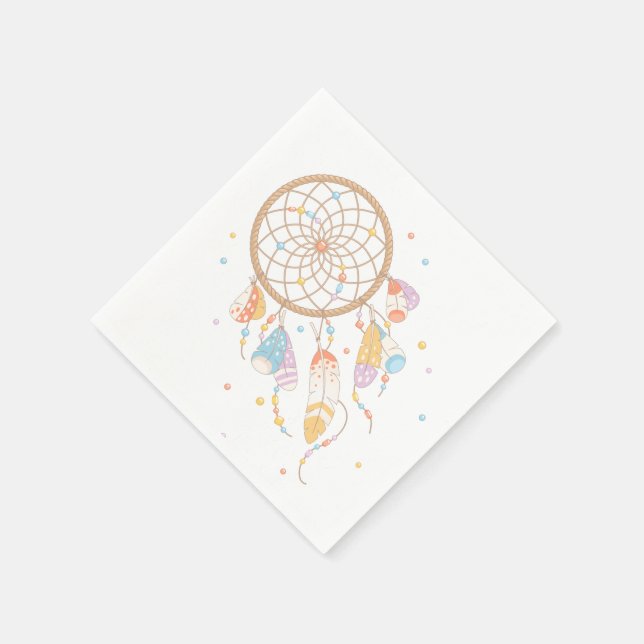 Tribal Dreamcatcher Boho Baby Napkin (Corner)