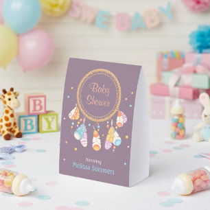 Tribal Dreamcatcher Boho Baby Shower Purple