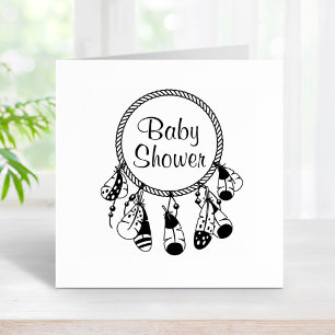 Tribal Dreamcatcher Boho Baby Shower Rubber Stamp