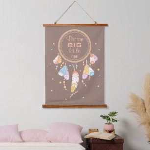 Tribal Dreamcatcher Boho Brown Quote Hanging Tapestry