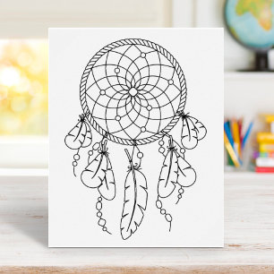 Tribal Dreamcatcher Boho Colouring Page Poster