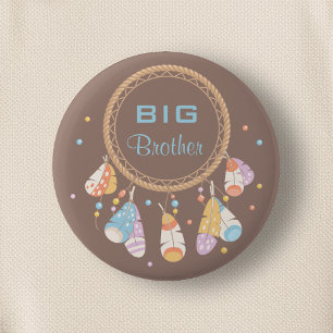 Tribal Dreamcatcher Boho New Baby Big Brother 6 Cm Round Badge