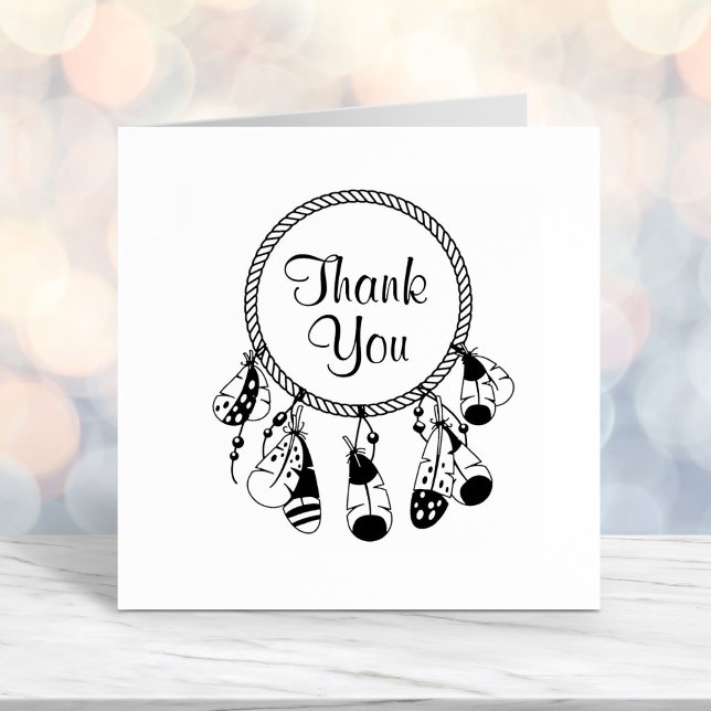 Tribal Dreamcatcher Boho Thank You Self-inking Stamp (Creator Uploaded)